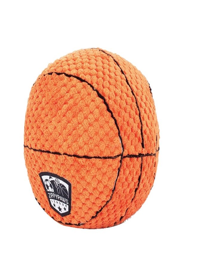 زيبي بوس ZippyPaws SportsBallz - ألعاب تصدر صوتاً للكلاب لإبقائها مشغولة، دمية قطيفة مرحة للكلاب الصغيرة والمتوسطة والكبيرة، لعبة جرو محشوة لطيفة، منتجات حيوانات أليفة، هدية لجميع السلالات، لعبة تفاعلية تصدر صوتاً - كرة سلة - Image 3